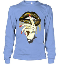 Load image into Gallery viewer, Shut the f ck up sexy Los Angeles Chargers glittering lips shirt