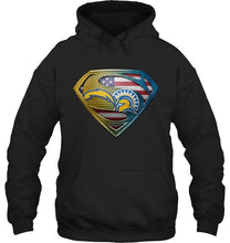 Load image into Gallery viewer, Los Angeles Chargers and San Jose State Spartans superman american flag layer shirt