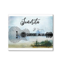 Load image into Gallery viewer, Shawn Mendes Camila Cabello Senorita lyric guitar typography canvas