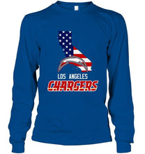 Load image into Gallery viewer, Los Angeles Chargers California 4th July independence day american flag shirt