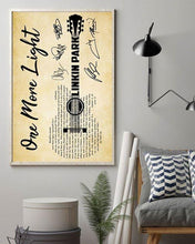 Load image into Gallery viewer, Linkin Park One more light lyric typography guitar signed poster canvas