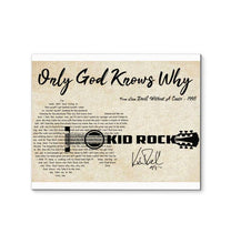 Load image into Gallery viewer, Kid Rock Only god knows why lyric guitar typography signed canvas
