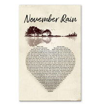 Load image into Gallery viewer, Guns N' Roses November rain lyric heart typography jungle guitar
