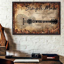 Load image into Gallery viewer, Lynyrd Skynyrd Simple Man Lyric guitar typography brick wall poster canvas