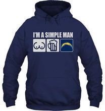 Load image into Gallery viewer, I'm simple man loves bobs beer Los Angeles Chargers fan shirt