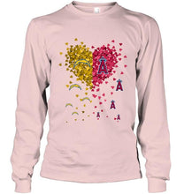 Load image into Gallery viewer, Los Angeles Chargers and Los Angeles Angels tiny hearts shaped fan shirt
