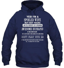 Load image into Gallery viewer, Spoiled wife but not yours property of freaking awesome husband born in may T Shirt