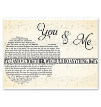 Load image into Gallery viewer, Dave Matthews Band You and me together we could do anything lyric guitar typography poster