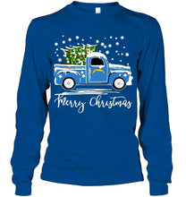 Load image into Gallery viewer, Los Angeles Chargers merry christmas christmas tree truck t shirt