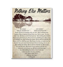 Load image into Gallery viewer, Metallica Nothing Else Matters lyric heart typography jungle guitar canvas