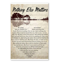 Load image into Gallery viewer, Metallica Nothing Else Matters lyric heart typography jungle guitar poster