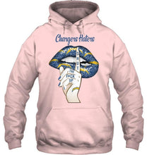 Load image into Gallery viewer, Los Angeles Chargers haters shut the f ck up shhh lips shirt