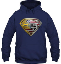 Load image into Gallery viewer, Los Angeles Chargers and Los Angeles Kings superman american flag layer shirt