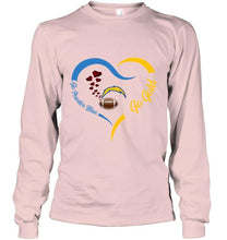 Load image into Gallery viewer, Go Powder blue Go gold Los Angeles Chargers fan heart shirt