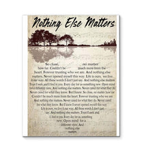 Load image into Gallery viewer, Metallica Nothing Else Matters lyric heart typography jungle guitar canvas