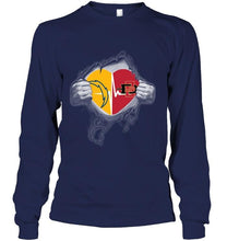 Load image into Gallery viewer, Los Angeles Chargers San Diego State Aztecs love heartbeat ripped shirt