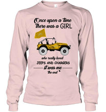 Load image into Gallery viewer, Once upon a time a girl really loved jeeps and Los Angeles Chargers it was me shirt
