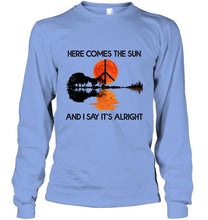 Load image into Gallery viewer, Here comes the sun and i say it's alright the beatles hippie jungle guitar shirt