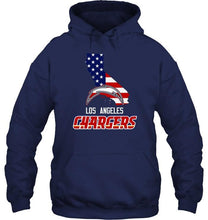 Load image into Gallery viewer, Los Angeles Chargers California 4th July independence day american flag shirt