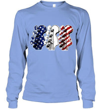 Load image into Gallery viewer, guitar headstock american flag 4th july independence day firework shirt
