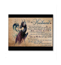 Load image into Gallery viewer, Dragon wife to husband I love you always with my whole heart canvas