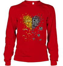 Load image into Gallery viewer, Los Angeles Chargers and Los Angeles Kings tiny hearts shaped fan shirt