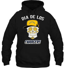 Load image into Gallery viewer, Dia de los Los Angeles Chargers sugar skull poco loco shirt