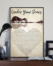 Load image into Gallery viewer, godsmack under your scars lyric heart typography jungle guitar poster canvas