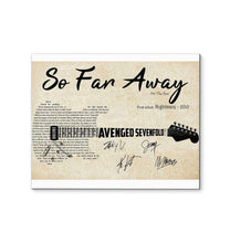Load image into Gallery viewer, Avenged sevenfold so far away lyric guitar typography signed canvas