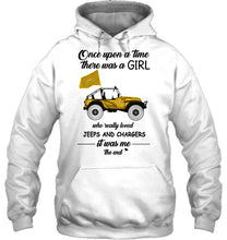 Load image into Gallery viewer, Once upon a time a girl really loved jeeps and Los Angeles Chargers it was me shirt